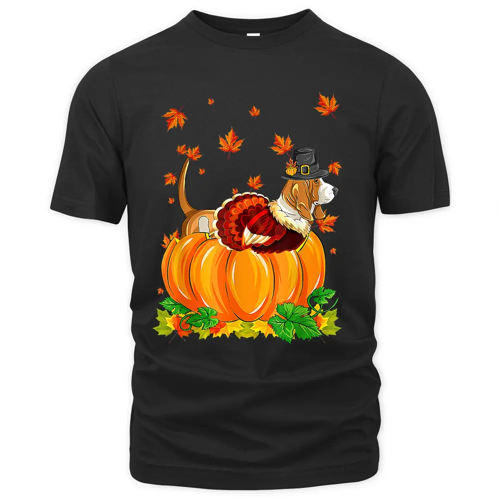 Basset Hound Dog Thanksgiving T-Shirt