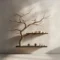 Live Edge Tree Shape Floating Wall Bookshelf Solid Wood Custom Bookcase