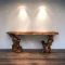 Walnut Live Edge Sofa Table Rustic Desk Table Handmade Solid Wood