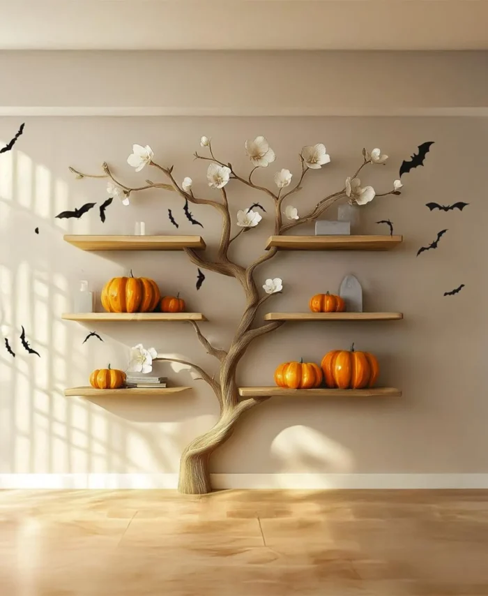 Solid Wood Tree Bookshelf Bookcase Decorative Home Shelving