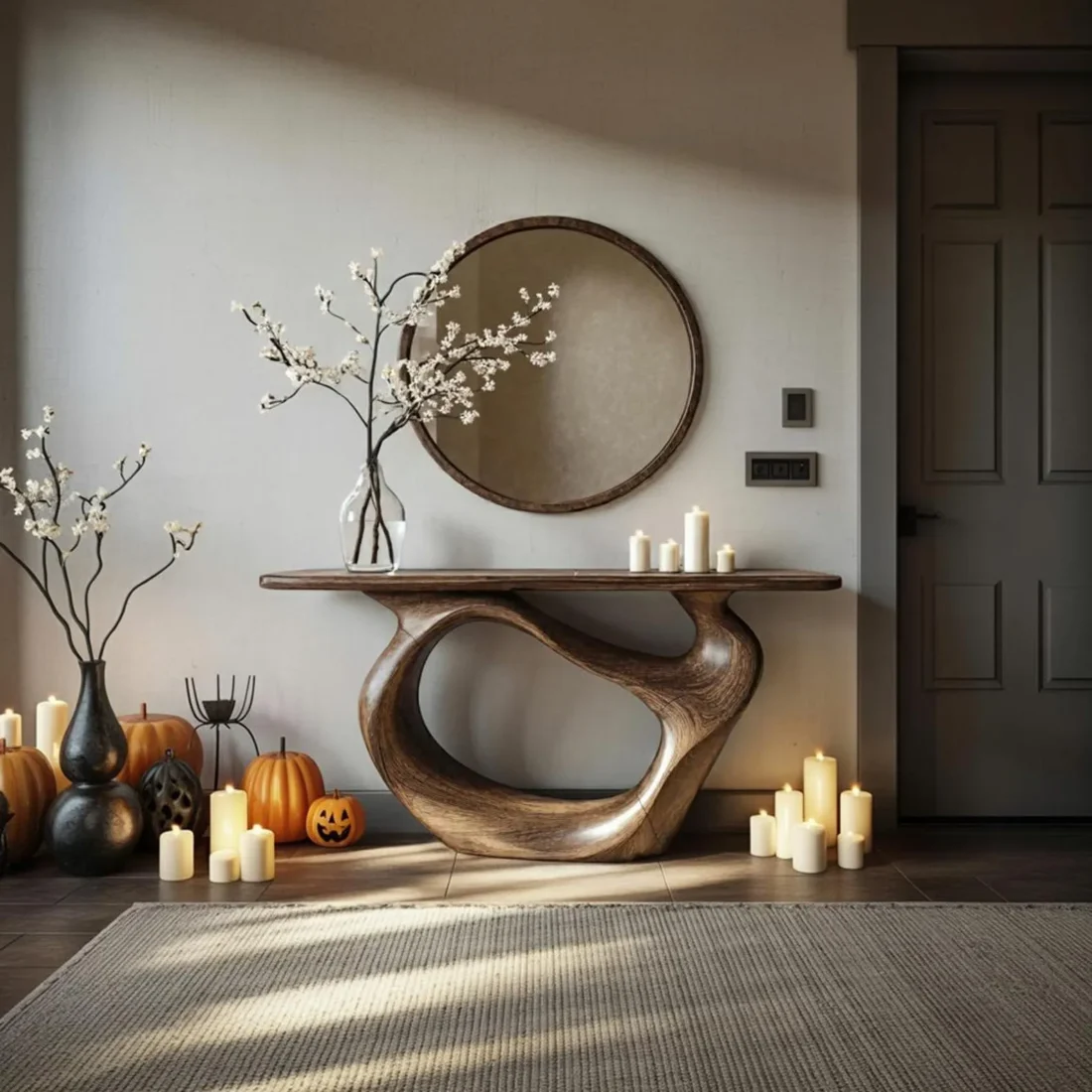 Live Edge Solid Wood Console Table Rustic Entryway Sofa Table