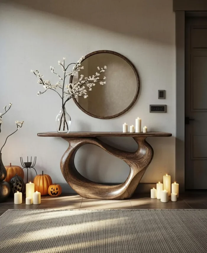 Live Edge Solid Wood Console Table Rustic Entryway Sofa Table